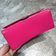 Balenciaga Hourglass small top handle bag in hot pink shiny box calfskin 23cm - 3