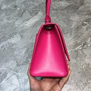 Balenciaga Hourglass small top handle bag in hot pink shiny box calfskin 23cm - 4
