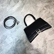 Balenciaga Hourglass small top handle bag in black shiny box calfskin 23cm - 1