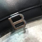 Balenciaga Hourglass small top handle bag in black shiny box calfskin 23cm - 5