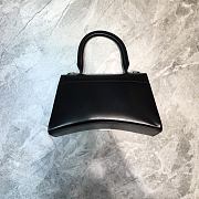 Balenciaga Hourglass small top handle bag in black shiny box calfskin 23cm - 6