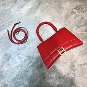 Balenciaga Hourglass small top handle bag in red shiny box calfskin 23cm - 1
