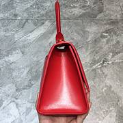 Balenciaga Hourglass small top handle bag in red shiny box calfskin 23cm - 2