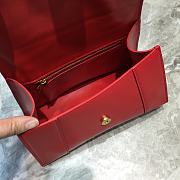 Balenciaga Hourglass small top handle bag in red shiny box calfskin 23cm - 5
