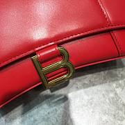 Balenciaga Hourglass small top handle bag in red shiny box calfskin 23cm - 3