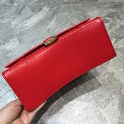 Balenciaga Hourglass small top handle bag in red shiny box calfskin 23cm - 4