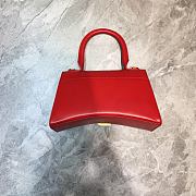Balenciaga Hourglass small top handle bag in red shiny box calfskin 23cm - 6