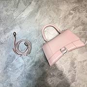 Balenciaga Hourglass small top handle bag in light pink shiny box calfskin 23cm - 1