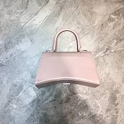 Balenciaga Hourglass small top handle bag in light pink shiny box calfskin 23cm - 5