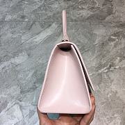 Balenciaga Hourglass small top handle bag in light pink shiny box calfskin 23cm - 4