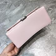 Balenciaga Hourglass small top handle bag in light pink shiny box calfskin 23cm - 3