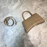 Balenciaga Hourglass small top handle bag in brown shiny box calfskin 23cm - 1