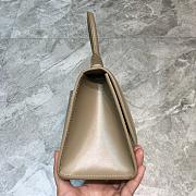 Balenciaga Hourglass small top handle bag in brown shiny box calfskin 23cm - 4