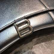 Balenciaga Hourglass small top handle bag all-silver shiny box calfskin 23cm - 3