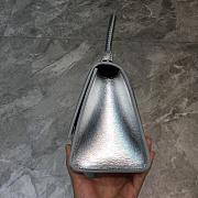 Balenciaga Hourglass small top handle bag all-silver shiny box calfskin 23cm - 5