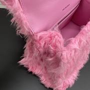Balenciaga Fluffy hourglass top handle bag in pink 28cm - 6