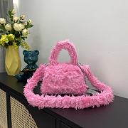 Balenciaga Fluffy hourglass top handle bag in pink 28cm - 3