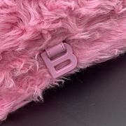 Balenciaga Fluffy hourglass top handle bag in pink 28cm - 2