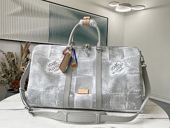LV Keepall bandoulière 50 damier other in light grey N50069 50cm