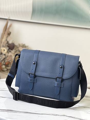 LV Christopher messenger taurillon leather in blue M58475 33cm