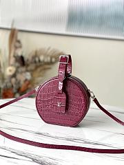 LV Petite boite chapeau crocodilian brillant leather in burgundy N94635 17.5cm - 1