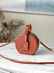 LV Petite boite chapeau crocodilian brillant leather in hazelnut N93598 17.5cm - 1