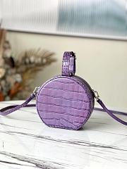 LV Petite boite chapeau crocodilian brillant leather in purple N95555 17.5cm - 6
