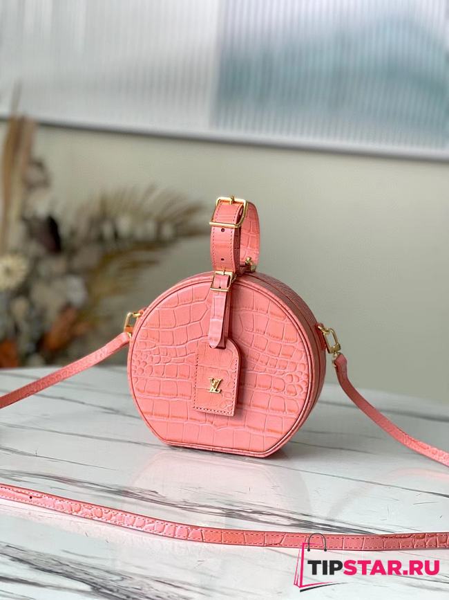 LV Petite boite chapeau crocodilian brillant leather in pink N94160 17.5cm - 1