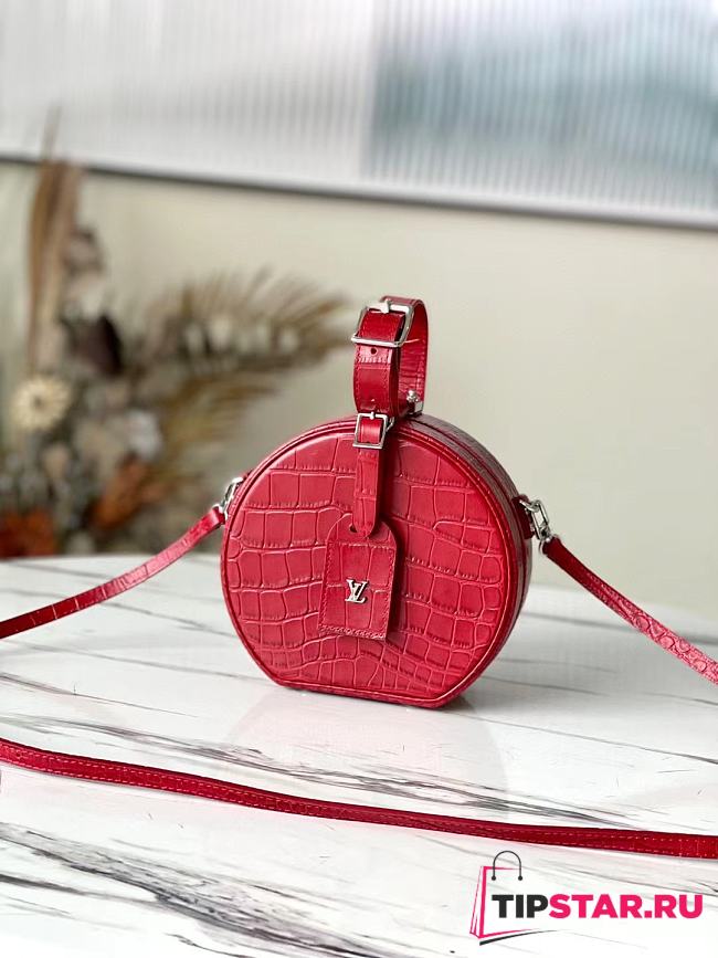 LV Petite boite chapeau crocodilian brillant leather in red N95054 17.5cm - 1