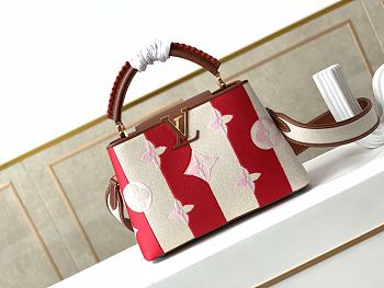 LV Capucines BB colorful striped red canvas M57651 27cm