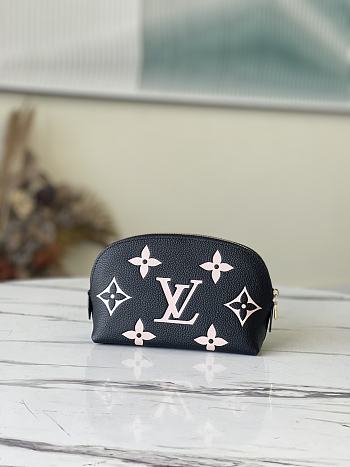LV Pochette cosmetique PM monogram empreinte leather in black M59086 19cm