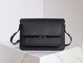 Marni | Trunk bag in black saffiano leather 23cm