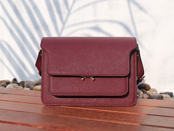 Marni | Trunk bag in red saffiano leather 23cm