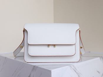 Marni | Trunk bag in white saffiano leather 23cm