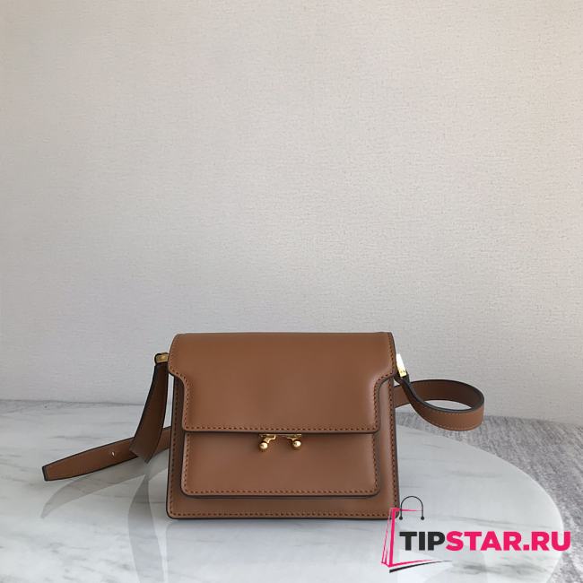 Marni | Trunk bag in brown calfskin 18cm - 1