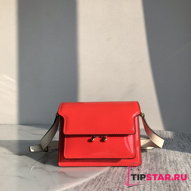 Marni | Trunk bag in red patent leather 18cm - 1