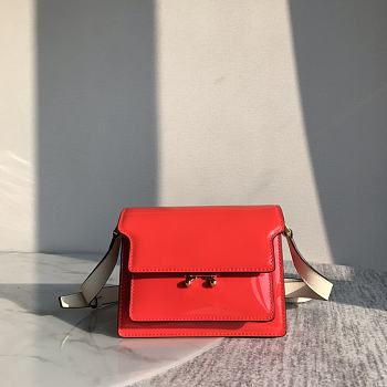 Marni | Trunk bag in red patent leather 18cm