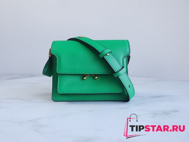 Marni | Trunk bag in green calfskin 18cm - 1