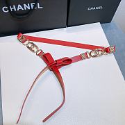 Chanel lambskin belt red 2cm - 4