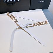 Chanel lambskin belt white 2cm - 2