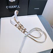 Chanel lambskin belt white 2cm - 5