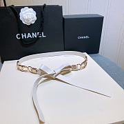 Chanel lambskin belt white 2cm - 1