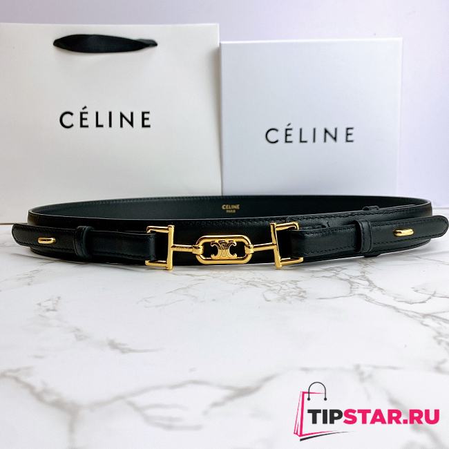 Celine belt in smooth calfskin black 3cm - 1