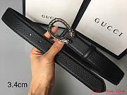 Gucci Black leather belt with dionysus buckle 3.4cm - 4