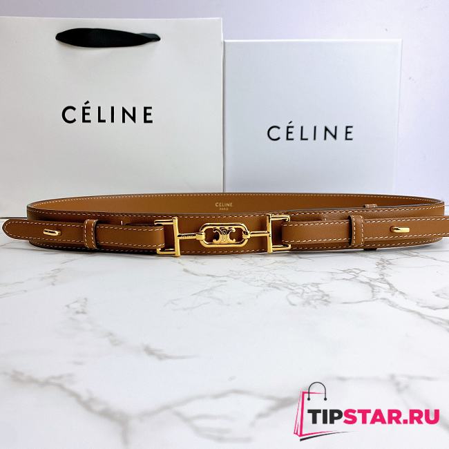 Celine belt in smooth calfskin brown 3cm - 1