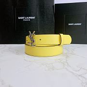 YSL belt in calfskin yellow 3cm - 5