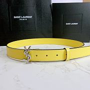YSL belt in calfskin yellow 3cm - 4