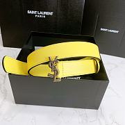 YSL belt in calfskin yellow 3cm - 3