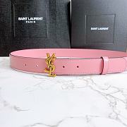 YSL belt in calfskin pink 3cm - 4