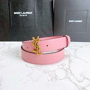 YSL belt in calfskin pink 3cm - 3